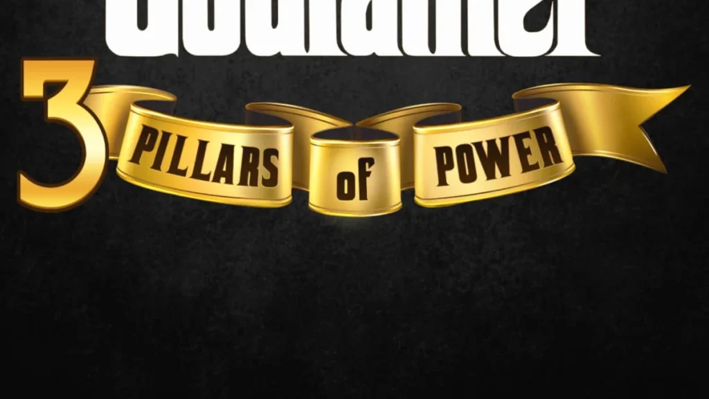 Tela principal do slot The Godfather: 3 Pillars of Power com elementos temáticos da máfia